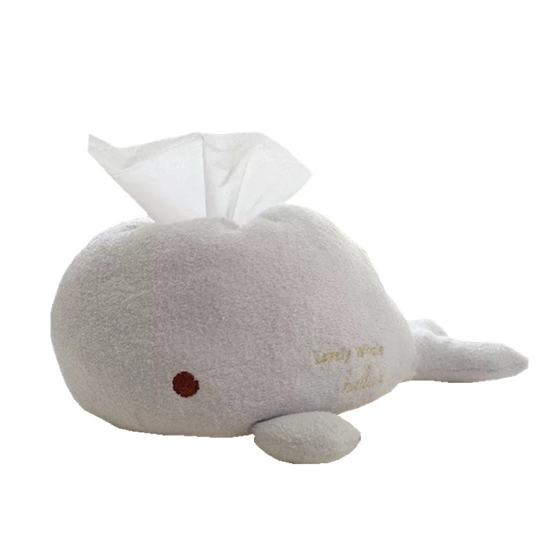 Ins Cute Little Whale Cloth Art Plush Pull-out Paper Set Tissue Box