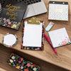 1 Set Floral Hardcover Administrative Notebook - College Ruled Paper Journal, Notepad, Sticky Notes - Office Stationery Gift Set