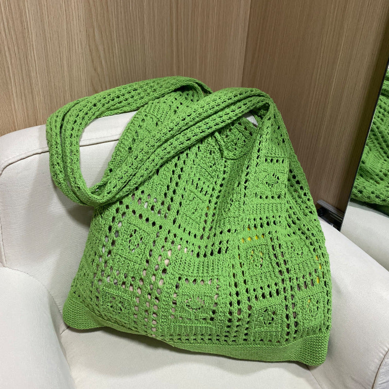 Mesh Hollow Out Simple Woven Bag Girls' Shoulder Bag