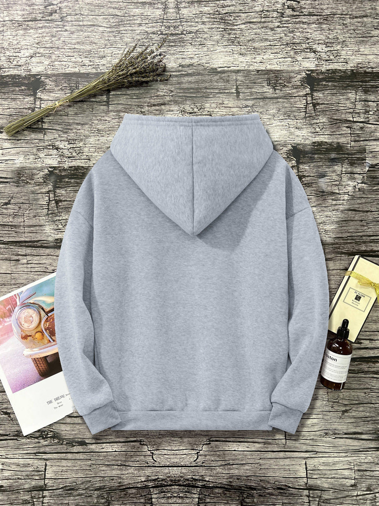 Cat's Paw Print Drawstring Hoodie, Casual Long Sleeve Kangaroo Pocket Hoodie Sweatshirt, Women's Clothing