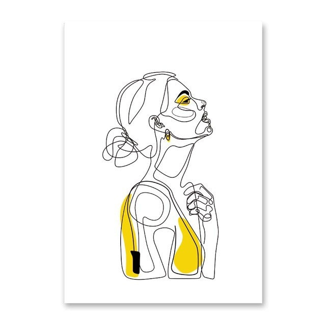 Creative Line Art Character Living Room Decoration Painting Simple Modern Frameless
