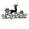 Merry Christmas Reindeer Metal Wall Art - Festive Holiday Decor for Living Room & Bedroom, Perfect Gift for Her