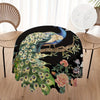 Peacock & Floral Print Round Tablecloth - Stain & Waterproof, Perfect For Parties, Home Kitchens, And Outdoor Events