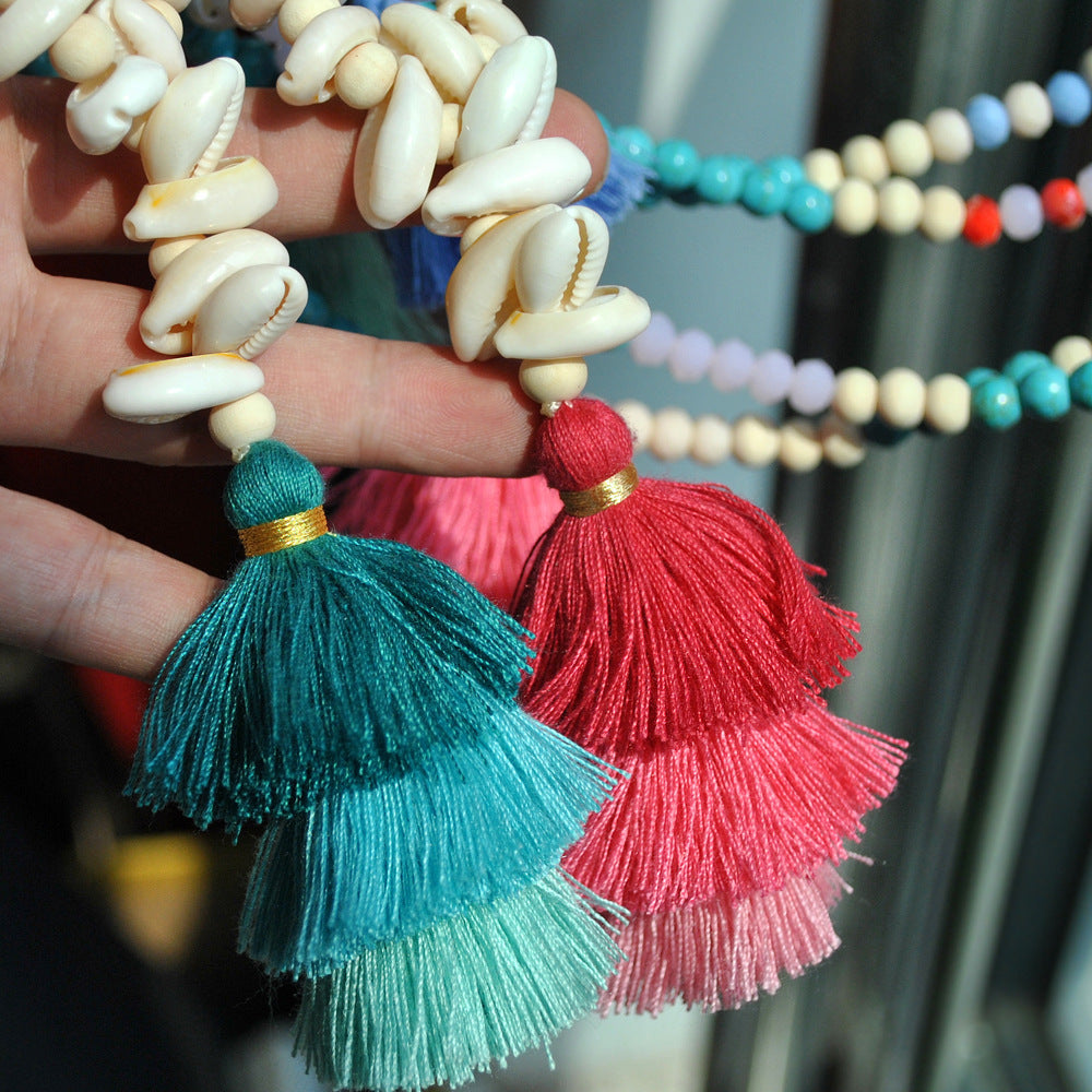 Multi-element Handmade Beaded Necklace Beach Wind Shell