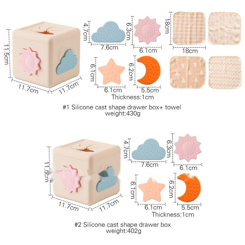 Baby Paper Toy Tear-proof Tissue Box Early Childhood Education Shape Matching Toy
