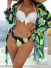 Women's Three-piece Bikini Mesh Split Swimsuit