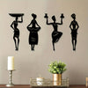 African Women Silhouette Metal Wall Art Decor - Women, Homeowners, Interior Decor Enthusiasts - Metal - Suitable for Home Decor, Living Room, Kitchen