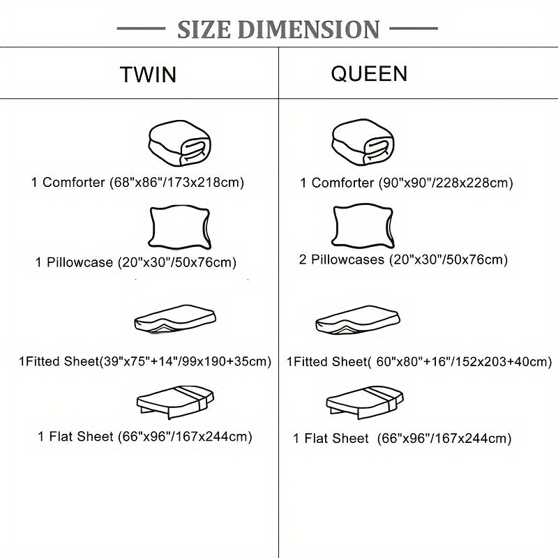 4/5Pcs Starry Sky Print Comforter Sets - Stain-Resistant, Hypoallergenic, And Lightweight Bedding For All Seasons - Twin/Queen Size Bed In A Bag With 100% Polyester Filling Halloween decor