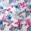 7Pcs Pink And Blue Botanical Flowers Leaves Comforter Set - Stain-Resistant, Soft 100% Microfiber Cover, 100% Polyester Fiber Filling, Woven For Durability - Queen/King Size Bed In A Bag For All Seasons, Floral Print Bedding