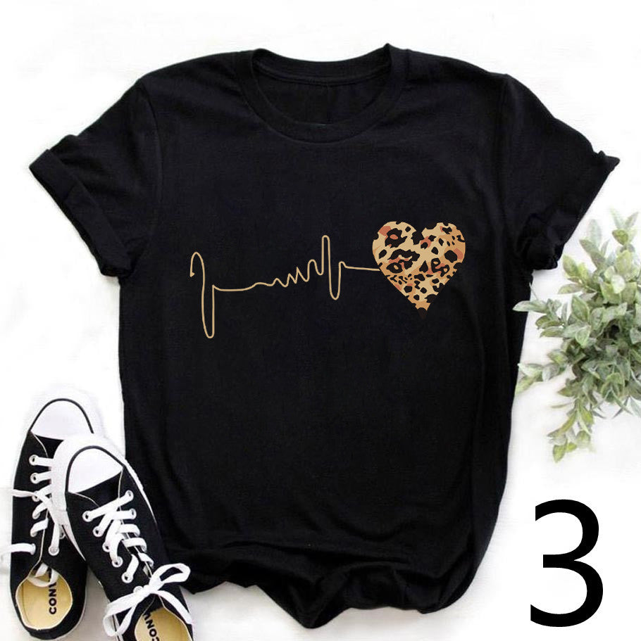 Women's Printed Loose Bottoming Shirt Top