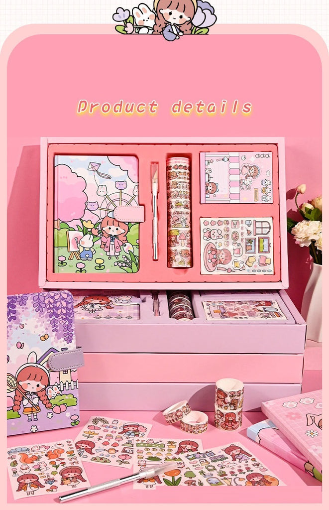 AKi Sauce Journal Book Gift Set Ins Good-looking Creative Journal Tape Stickers Notebook Full Set Of Materials