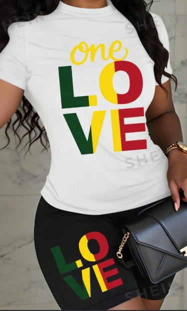 Slayr Casual LOVE Slogan Print Comfortable Lounge Set