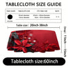 Christmas Round Polyester Tablecloth - 60-inch Festive Digital Print with Poinsettias, Snowflakes, Waterproof, Stain Resistant, Machine Woven Pleated Design, Ideal for Holiday Home Decor & Gifting