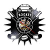 Ice hockey vinyl record wall clock
