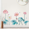 Chinese style wall stickers bedroom warm wall lotus stickers