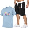 Cotton T-shirt fashion print short sleeve