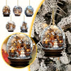 5pcs Acrylic Snowman & Glass Ball Ornaments Set - 2D Christmas Tree Pendants and Snowflake Toppers for Holiday Decor, Perfect for Thanksgiving, Christmas, Halloween, New Year - No Power Needed