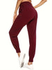 Women's Hollow Pleated Casual Sports Pants, Drawstring Workout Jogger Pants, Women's Activewear