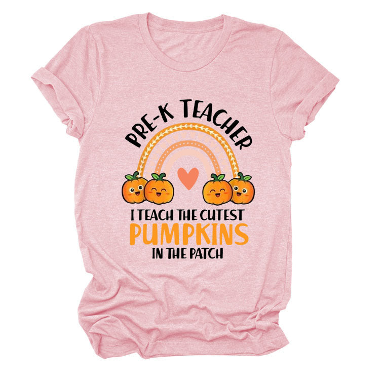 Pumpkin Love Rainbow Halloween Short Sleeve T-Shirt