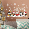 Christmas Penguin & Snowflake Removable Wall Decal - Easy Peel & Stick PVC Sticker for Living Room and Kitchen Decor, Festive Holiday Window Cling, for Christmas, Winter