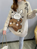 Cartoon Pattern Turtle Neck Sweater, Casual Long Sleeve Sweater For Fall & Winter, Women's Clothing