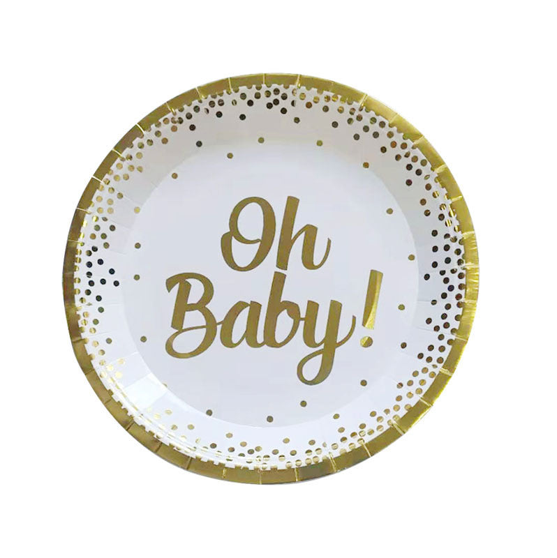 oh baby baby theme paper cup paper plate