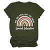 Rainbow Love Round Neck Short Sleeve T-Shirt