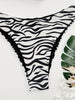 Elegant Zebra Print Bikini Bottoms for Women - High Stretch, Machine Washable Swimwear