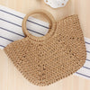 Straw bow crossbody woven bag