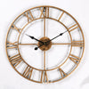 Simple Vintage Ornament Wall Clocks Round Wrought Iron Wall Clock
