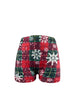 Women's Christmas Santa Claus Print Skinny Shorts, Elastic Waist Stretchy Casual Shorts for Holiday Party