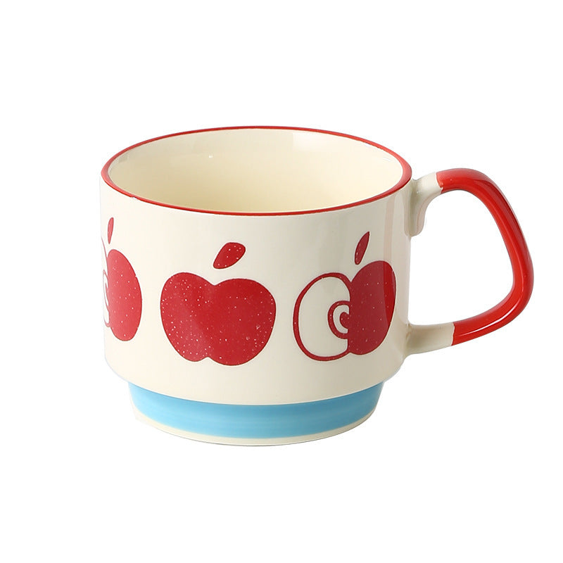 Ins Ceramic Ear Printed Coffee Cups Can Be Stacked