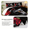 Cartoon Cat Comforter Set Rose Bedding Red And Black Comforter 3 Piece Set (1 Bed Comforter + 2 Pillowcases), Comforter For All Seasons, Soft, Comfortable And Breathable Printed Bedding For Home Dormitory Decoration