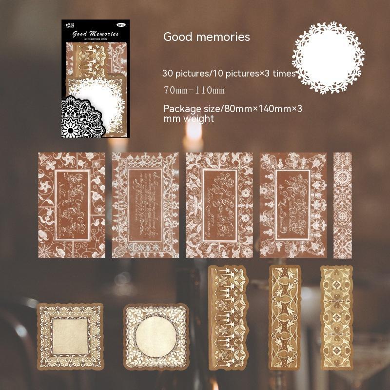 Retro Artistic Romantic Hollow Lace Journal Decoration Collage