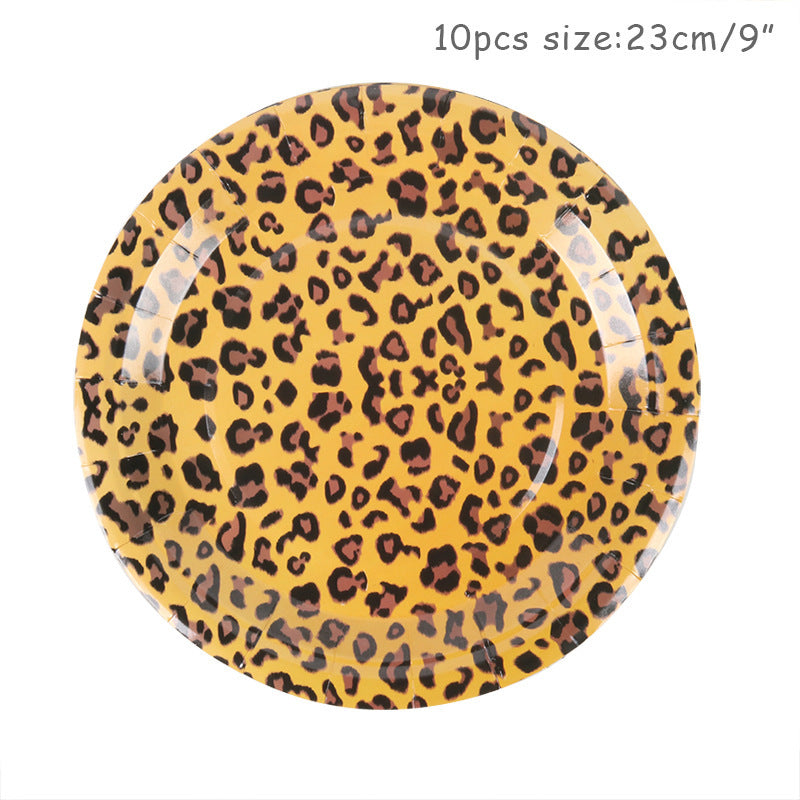 Tiger pattern paper plate paper cup
