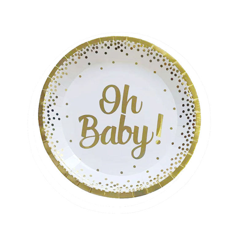 oh baby baby theme paper cup paper plate
