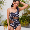 One Shoulder One-piece Swimsuit Women's Bow Yarn