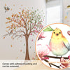 3-Piece Set, 11.81x35.43inch Each, Contemporary Seasonal Tree & Birds Wall Stickers, PVC Self-Adhesive Wall Decals for Living Room, Bedroom Decor, Reusable, Irregular Shape, No Power Required