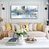 Modern Fantasy Paintings - Navy Blue Yellow Abstract Wall Art Prints Canvas Painting Large Size - Framed & Ready to Hang - For Living Room Bedroom Office Decoration - Perfect Gift for Art Lovers