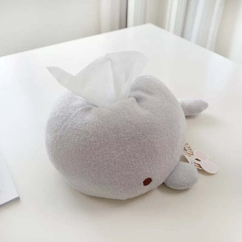 Ins Cute Little Whale Cloth Art Plush Pull-out Paper Set Tissue Box