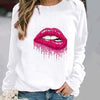 Women's Fashion Casual Round Neck Geometric Pattern Printed Sports Sweater