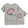 Cartoon Rainbow Mother And Daughter Short Sleeve T-shirt