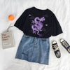 Casual Dragon Print Ladies Blouse Short Sleeve