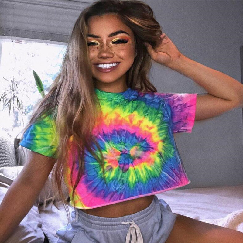 Smudge tie-dye print camisole