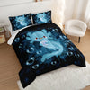 3pcs Modern Fashion Polyester Comforter Set (1*Comforter + 2*Pillowcase, Without Core), Dreamy Blue Axolotl Print Bedding Set, Soft Comfortable And Skin-friendly Comforter For Bedroom, Guest Room