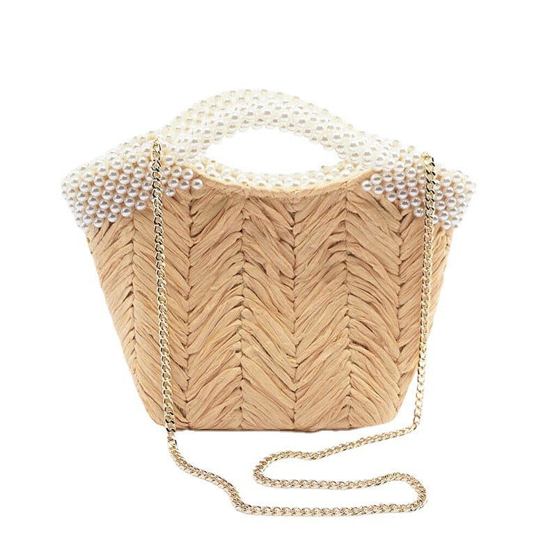 Woven Bag Handbag Pearl Straw