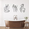 Art Woman Silhouette Interior Decoration Iron Line Metal Wall Space Wall Hanging