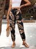 Chic and Durable Floral Print Baggy Joggers: Comfortable, Easy-Care Women's Pants with Pockets for All Seasons