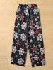 Christmas Allover Print Wide Leg Pants, Casual Slant Pockets Loose Pants, Women's Clothing