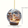 5pcs Acrylic Snowman & Glass Ball Ornaments Set - 2D Christmas Tree Pendants and Snowflake Toppers for Holiday Decor, Perfect for Thanksgiving, Christmas, Halloween, New Year - No Power Needed